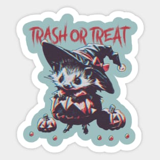 Treat or trash Halloween Possum Sticker